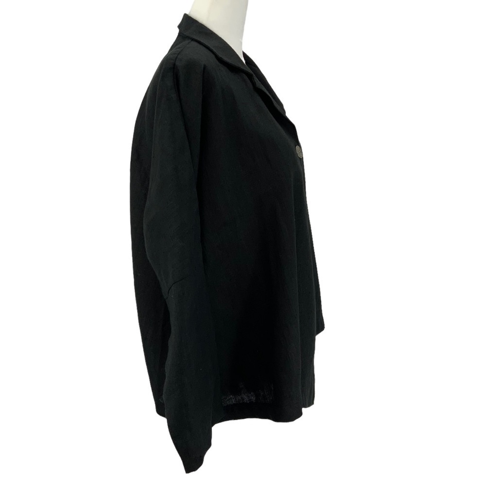 Itemz Chris Baumgartner Black Linen Silver Button Fashion Jacket C2 - Picture 3 of 5